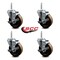 Service Caster 4 Inch High Temp Phenolic 34 Inch Threaded Stem Caster Set with Brake SCC-TS20S414-PHRHT-TLB-34212-4 - alternate 2